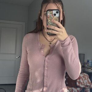 Free-people Women's Pink and Purple Shirt
